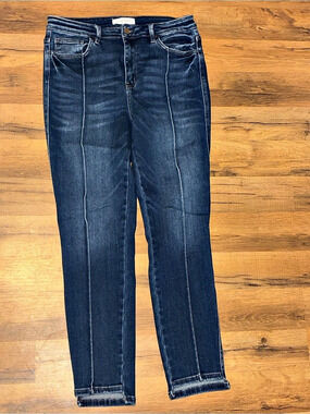 Flying Monkey High-Rise Ankle Skinny with Front Seam Front Seam Jeans Blue Waist